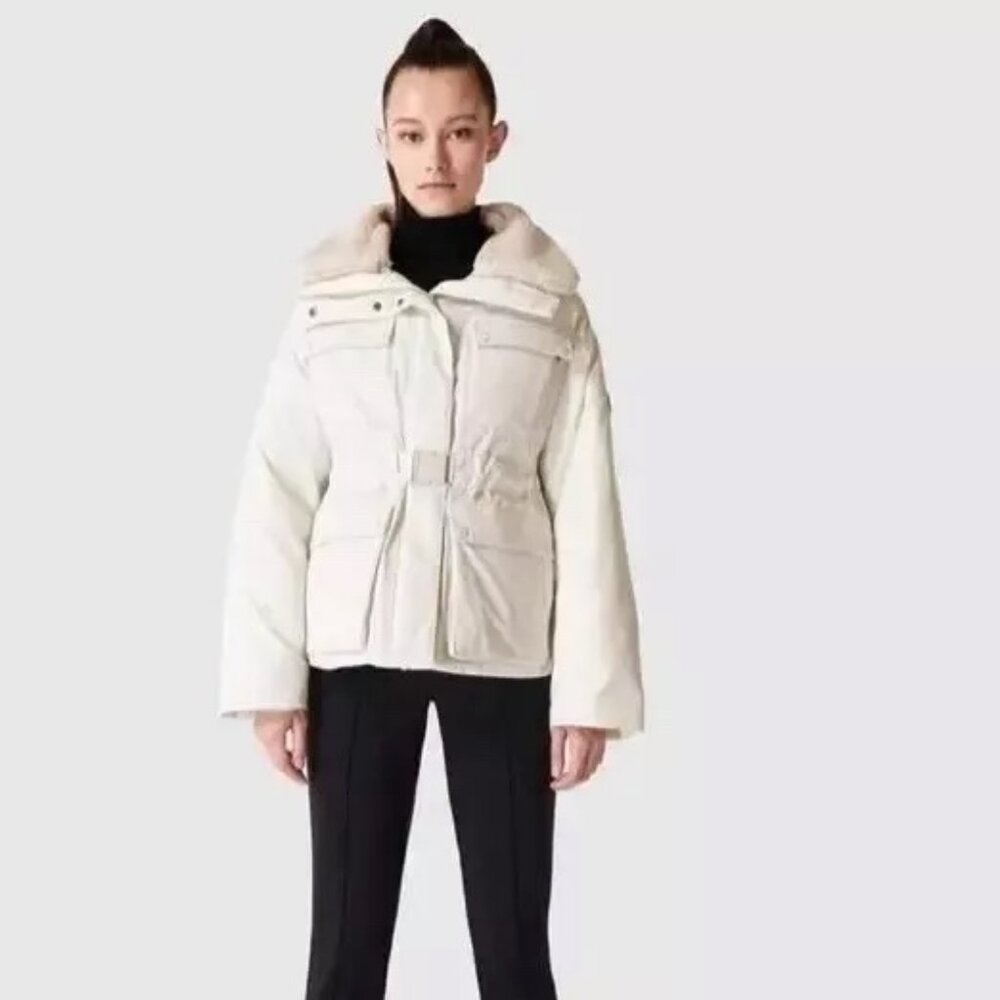 NWOT $368 Sweaty Betty Women S ALPS 80% DOWN BELTED SKI Winter Snow Jacket